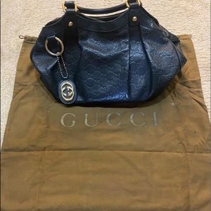 Gucci Black leather Medium Tote Bag